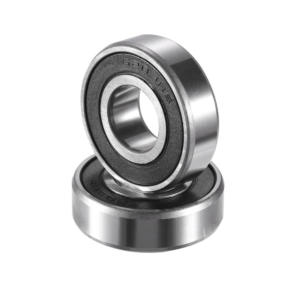 Motoforti 4 Pcs 6203-2RS 17x40x12mm Double Rubber Sealed Single Row Deep Groove Ball Bearings Silver Tone