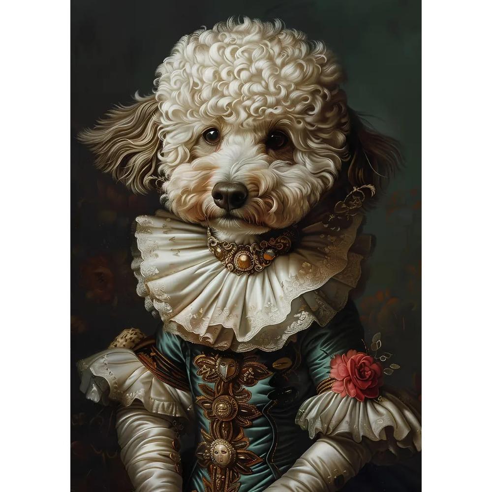 Interesting Gorgeous Dog Holding Book Reading Poster Aclassical Pet Artwork Prints Canvas Painting Wall Pictures Classroom Decor