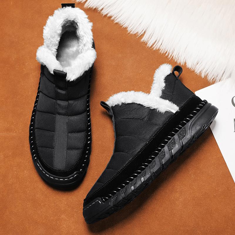 Winter Men's Outdoor Snow Boots Warm Plush Shoes Plus Size 39-46