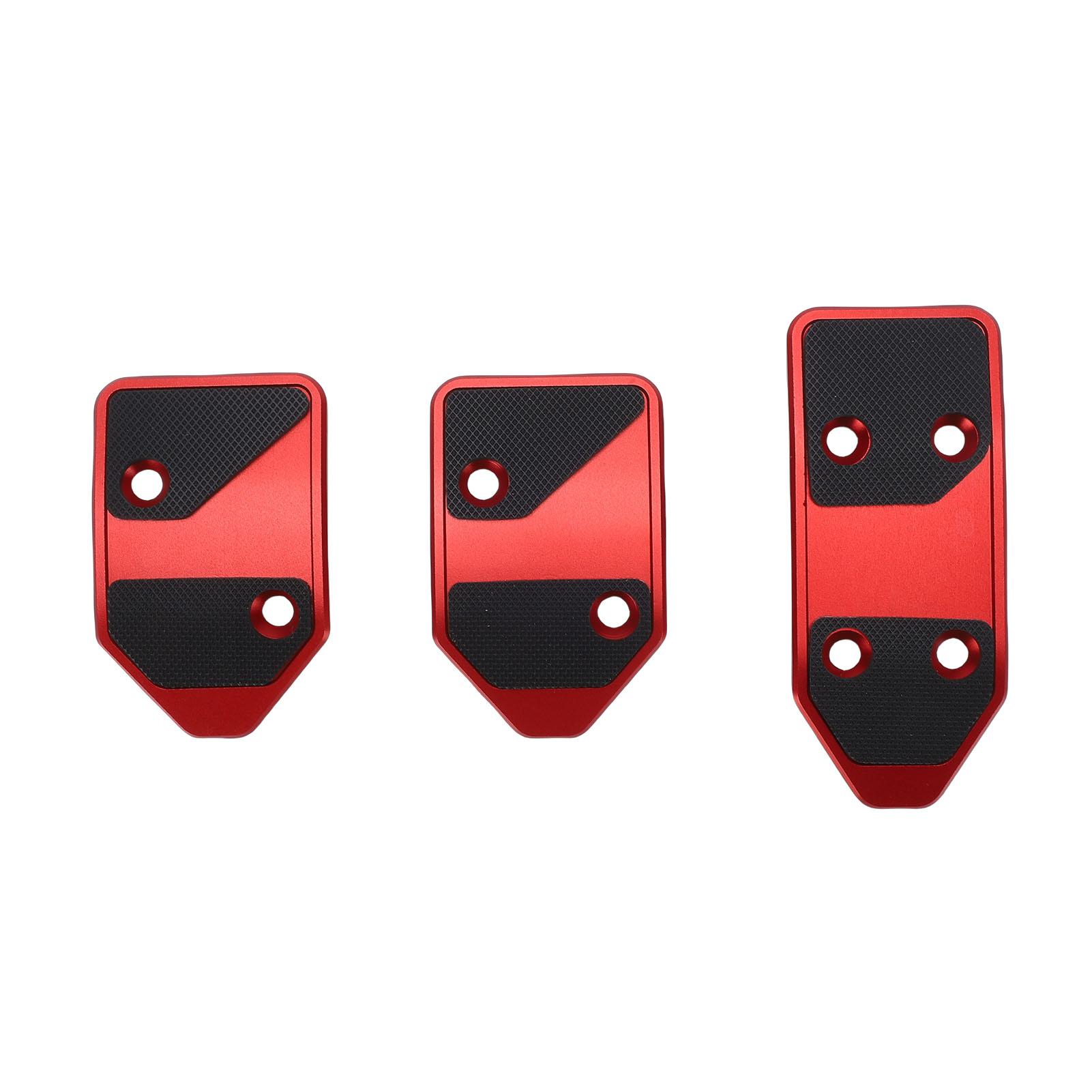 

Accelerator Brake Clutch Pedal Covers Non Slip Rubber and Aluminum Stylish Car Foot Pedal Pads Red красный