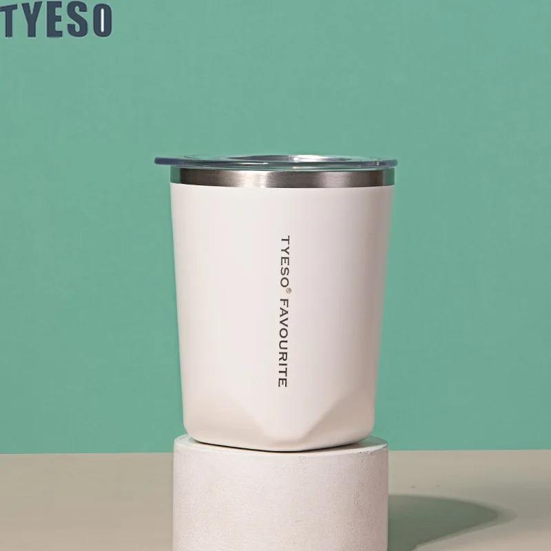 

Tyeso Stylish Insulated Water Bottle Trendy Portable Travel Mug for Outdoor Use Fashionable Coffee Cup High Aesthetic Design 300ML белый
