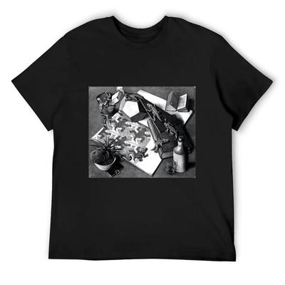 Maurits Cornelis Escher, M C Escher Paintings, M C Escher Artwork T-Shirt Cotton Graphic Tees Tops T Shirts for Men Graphic