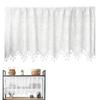 French Lace Curtain Vintage Short Sheer Cabinet Curtain Farmhouse Rustic Boho Small Window Rod Pocket Light Filtering Crochet Curtain