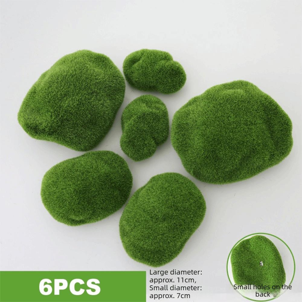 2/4/6/10PCS Flocking Foam Artificial Moss Rocks Micro Landscape Miniature Figurine  Landscape Making