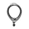 Multilayer Pendant Necklace Set Gothic Dark Hot Cool Neckchain Set New 4 Layer Necklaces  Women