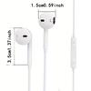 Type-c earphones wired for iPhone16/15 mobile phones in-ear iPad flat head Samsung, , vivo, OPPO. OnePlus