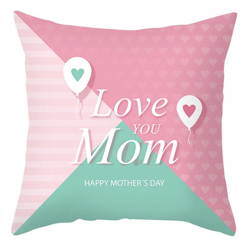 Mother's Day Pillow Cover Home Office Peach Skin Cushion Cover Sofa Car Cushion Cover Backrest