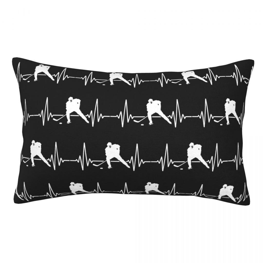 Ice Hockey Heartbeat, Hockey Heartbeat Rectangle Pillowcase Cushion Cover Decor Bedroom Bed Home Comfort Throw Pillow