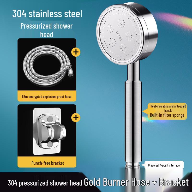 304 Stainless Steel High-Pressure Rain Shower Head for Bathroom