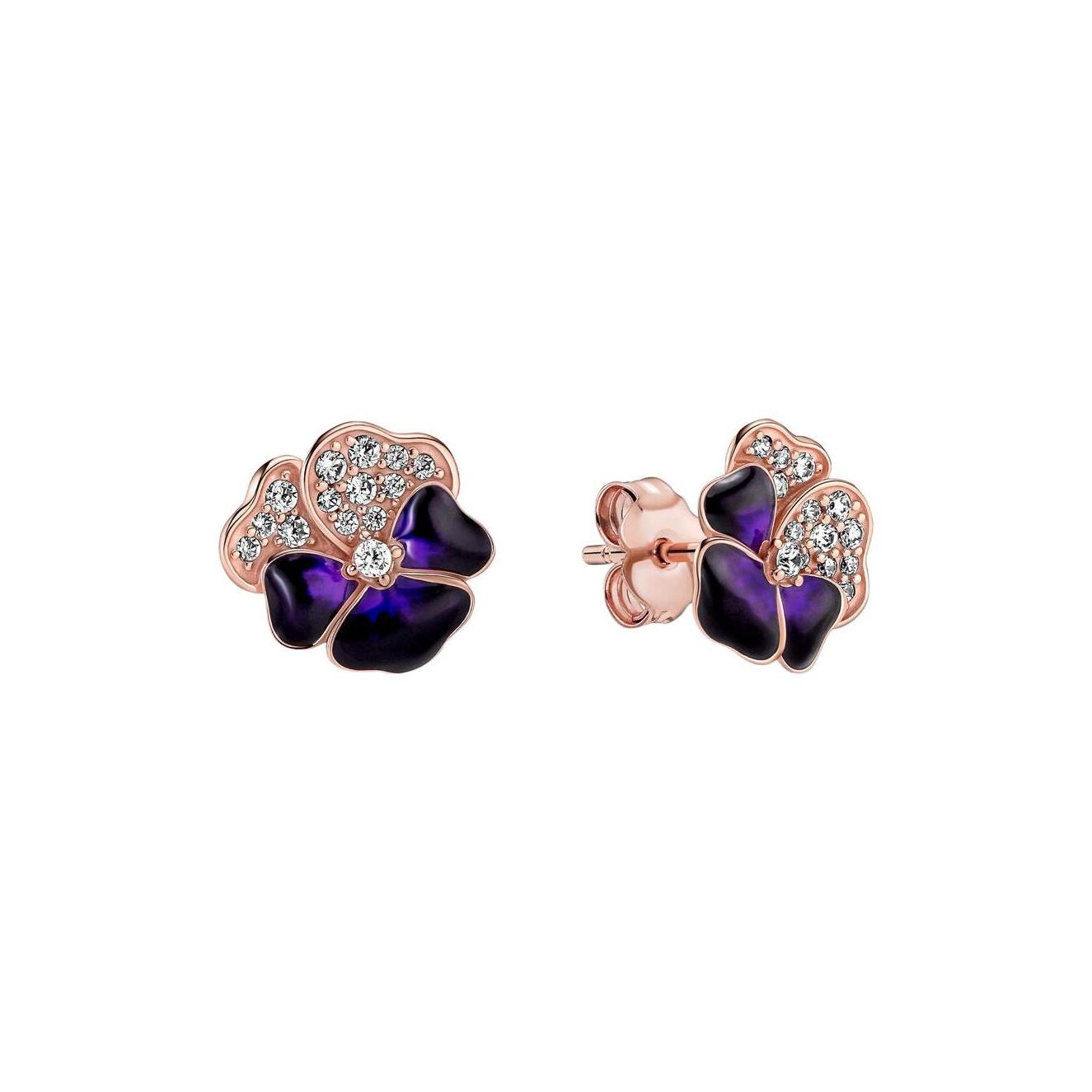 Pandora Shine Pansy Earrings Deep Purple Women earrings 280781C01 Dark Purple,F