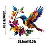 2D Flat Hummingbird Blooming Metal Wall Decoration Colorful Hummingbird Flower Background Ornament Bird Floral Wall Art Decor