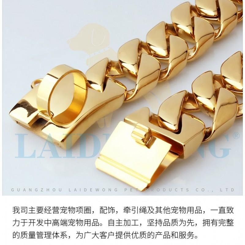 Stainless Steel Dog Collar 32mm Wide Heavy Duty Chain Large Breeds Pitbull Bulldog Hip Hop Style