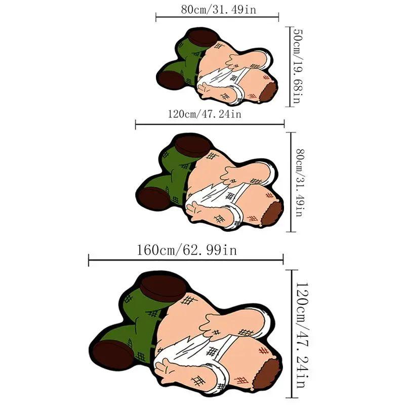 Fun Cartoon Character Area Rug Stylish Bedroom and Living Room Floor Mat Children's Room Game Room Rug Home Decoration