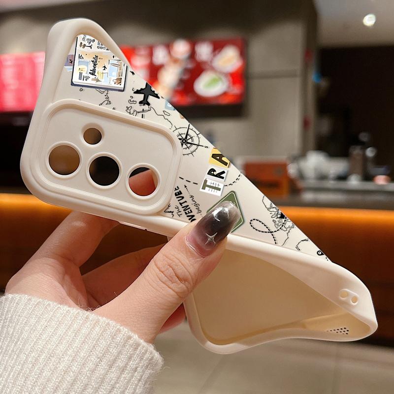 Travel Map Pattern Case For Samsung Galaxy A17 A56 A36 A26 A55 A16 A15 A14 A54 5G S25 FE S25 Edge S24 S22 S23 Ultra Phone Cover