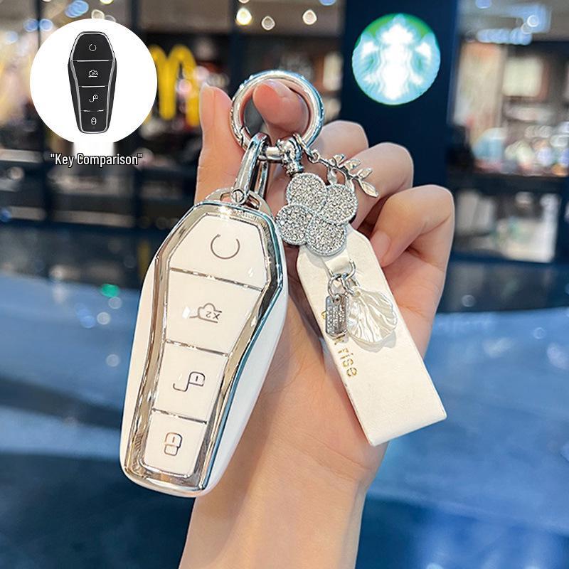 Etui na kluczyk BYD: Kompatybilny z Dolphin, Seagull, Song Plus, Qin DMI, Han EV, Tang, Seal, 06, Yuan Pro - Pokrowiec na brelok