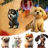 2D Dog Christmas Tree Hanging Pendants Decorative Cartoon Dog Christmas Tree Charms Acrylic Hanging Cartoon Dog Car Pendant Car