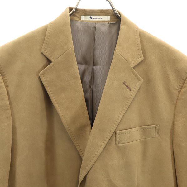 Aquascutum Made in Japan Faux Leather tailored jacket M Beige Men's Used