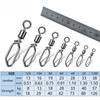 Fishing Swivels Snap 25~60Pcs Stainless Steel Fishing Rolling Barrel Swivel Interlock Clip Fishing Lure Connector Saltwater