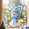 Holiday Decorative Gifts for Friends Christmas Window Clings, Cute Cartoon Snowman Stickers, Winter Snowflake Double-Sided Wall Stickers Static Glass