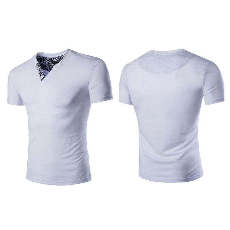 Premium Quality Men's T-shirt Slim Fit Floral V-neck Casual Tee For Everyday Wear