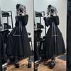 MODKOKU Gothic Lolita Dress with Ribbon and Lace Gothic Lolita Girly Long XL Cape-Style Dress, Women's Waistband, Ruffles, Long, Dress, Dreamy, Cute,