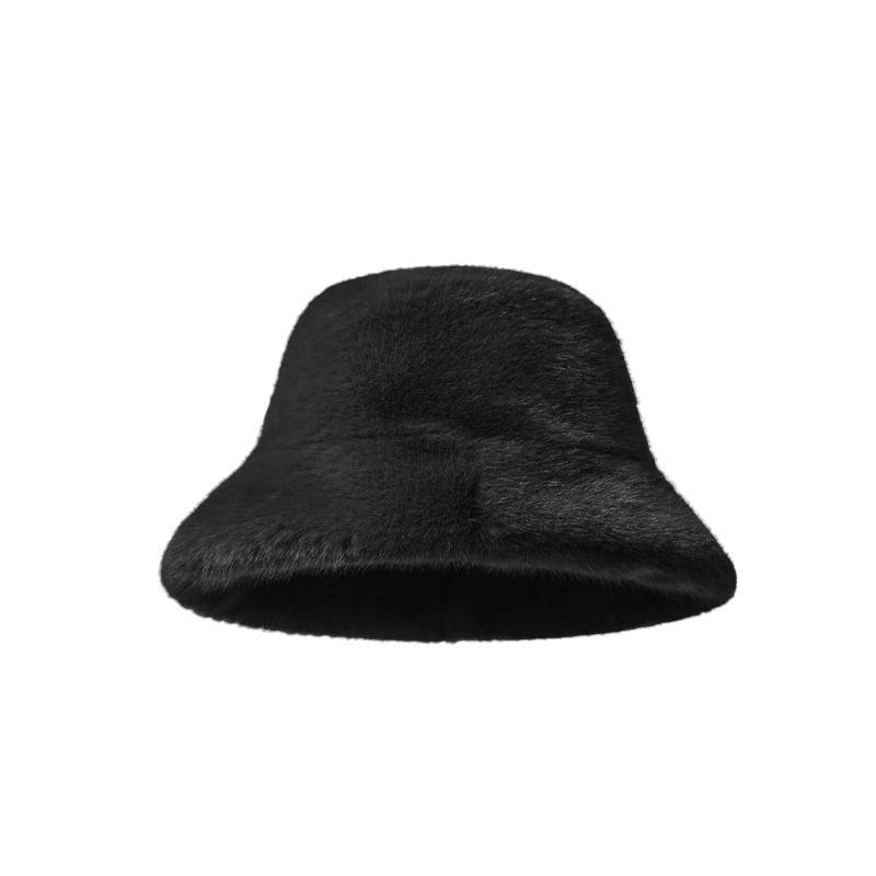 1Pieces Winter Windproof Warm Women's Fashion Solid Color Plush Hat Bucket Cap Fluffy Fisherman's Hat Mountaineering scarf