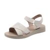 Red Dragonfly Women's Genuine Leather Outdoor Flat Sandals for Middle-Aged Mothers - 2026 Summer Collection