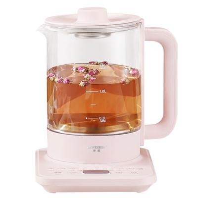 Olla de Salud Oficina Hogar Multifunción Pequeña Tetera Eléctrica de Vidrio Aislamiento Térmico Cafetera Integrada Tetera de Flores 220V