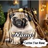 Custom Name Bulldog Comfortably Blanket  Ideal Bedding Blanket Perfect for Travel, Camping, Living Rooms, Offices, Sofas, Fan Christmas Gift