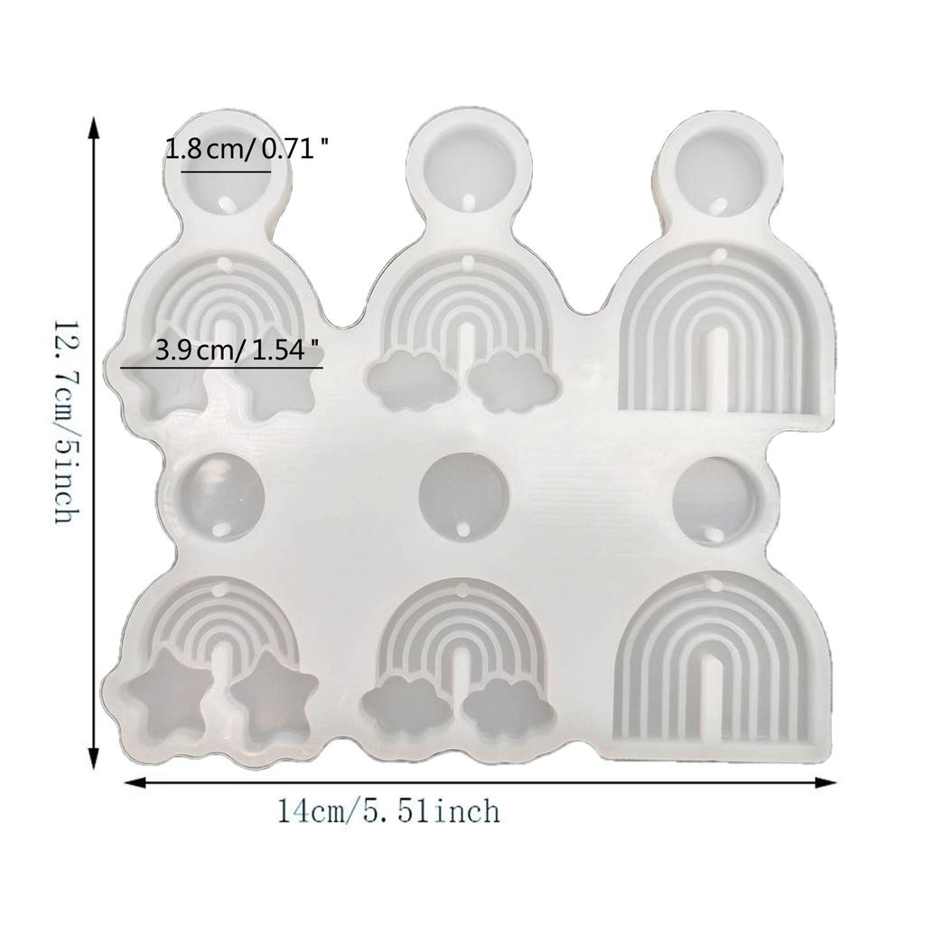 Flexible Silicone Earring Making Mold Rainbow Shaped Earring Mold Soft Silicone Earring Mold for Creative Jewelry Making