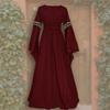 European & American Gothic Medieval Square Neck Bell Sleeve Plus Size Dress