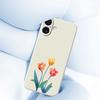 For iPhone 17 Case Three Flowers Pattern Printing Straight Edge TPU Phone Back Cover