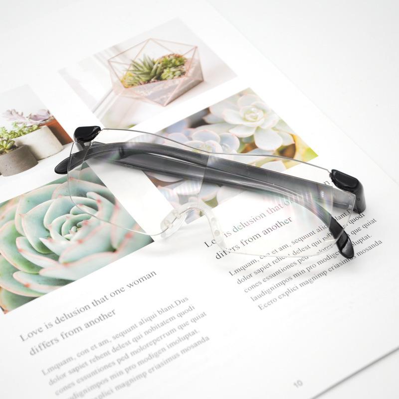 1.6 Times Magnification Reading Glasses Rimless Big Vision Magnifying Portable Plastic Presbyopia Glasses Women Diopter 20.5