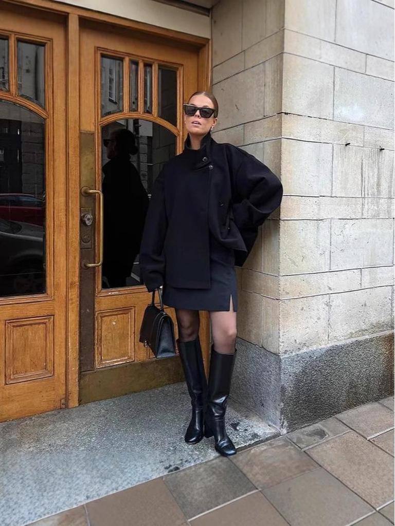 Women's Hot Style Autumn & Winter Wool Double-Sided Coat, Short Stand-Up Collar, Single-Breasted, Elegant Design