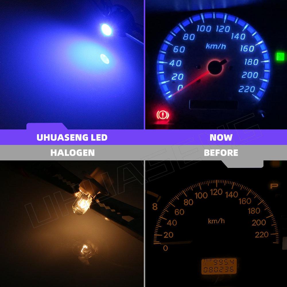 UHUASENG 6PCS T3 T4.2 T4.7 T4 Bulb Instrument Meter Led Dashboard Car Neo Wedge Switch Radio Warning Indicator Panel Lamp Lights License Plate Lights