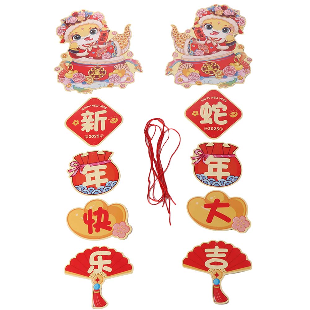 Traditional Snake Year Hanging Tassels Cartoon Festival Banner Hanging  Festival Party