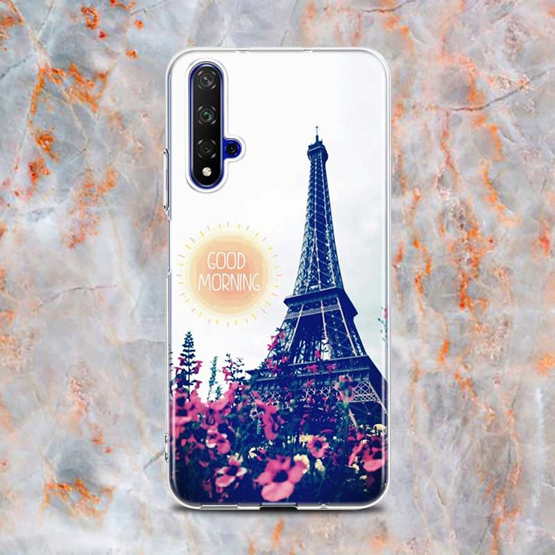 Paris Eiffel Tower Travel Silicone Cover For Honor 20 20S 20E 8 8A Prime 8X MAX 8C 8S 7A 7C 7S Pro Phone Case