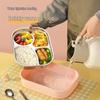 Boîte à lunch Bento pour enfants, à couvercle rabattable, en acier inoxydable 316, compatible micro-ondes, avec compartiments pour les aliments, à décorer soi-même et décorée de dessins animés.