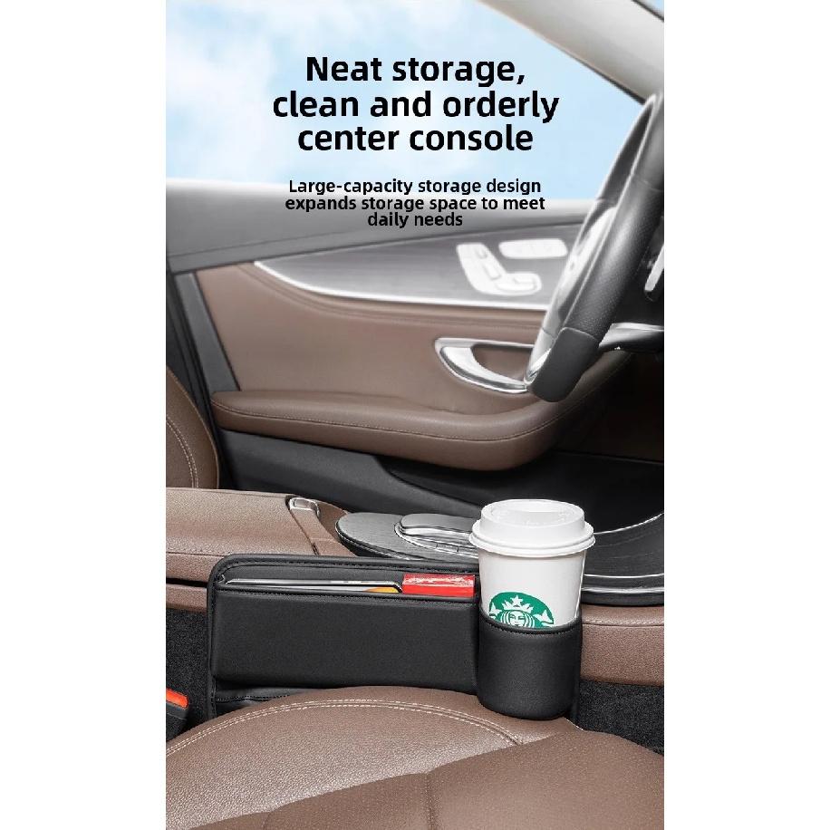 For Chevrolet Equinox GMT172 Camaro Spark 2010~2017 Car Interior Seat Gap Storage Box With Cup Holder Organizer Case Accessories