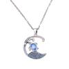 Hot Sale White K Sea Blue Diamond Wave Turtle Necklace