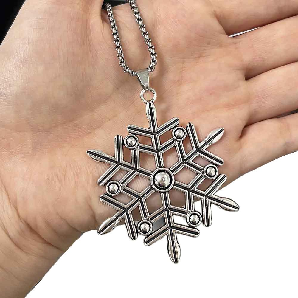 Men's Punk Hip-Hop Retro Large Snowflake Pendant Necklace