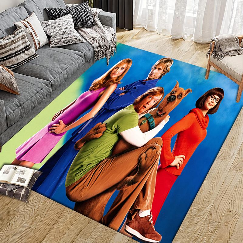 Scooby-Doo Character Poster Square Area Rug, Non-Slip Floor Mat for Living Room, Perfect Gift for Fans.chl