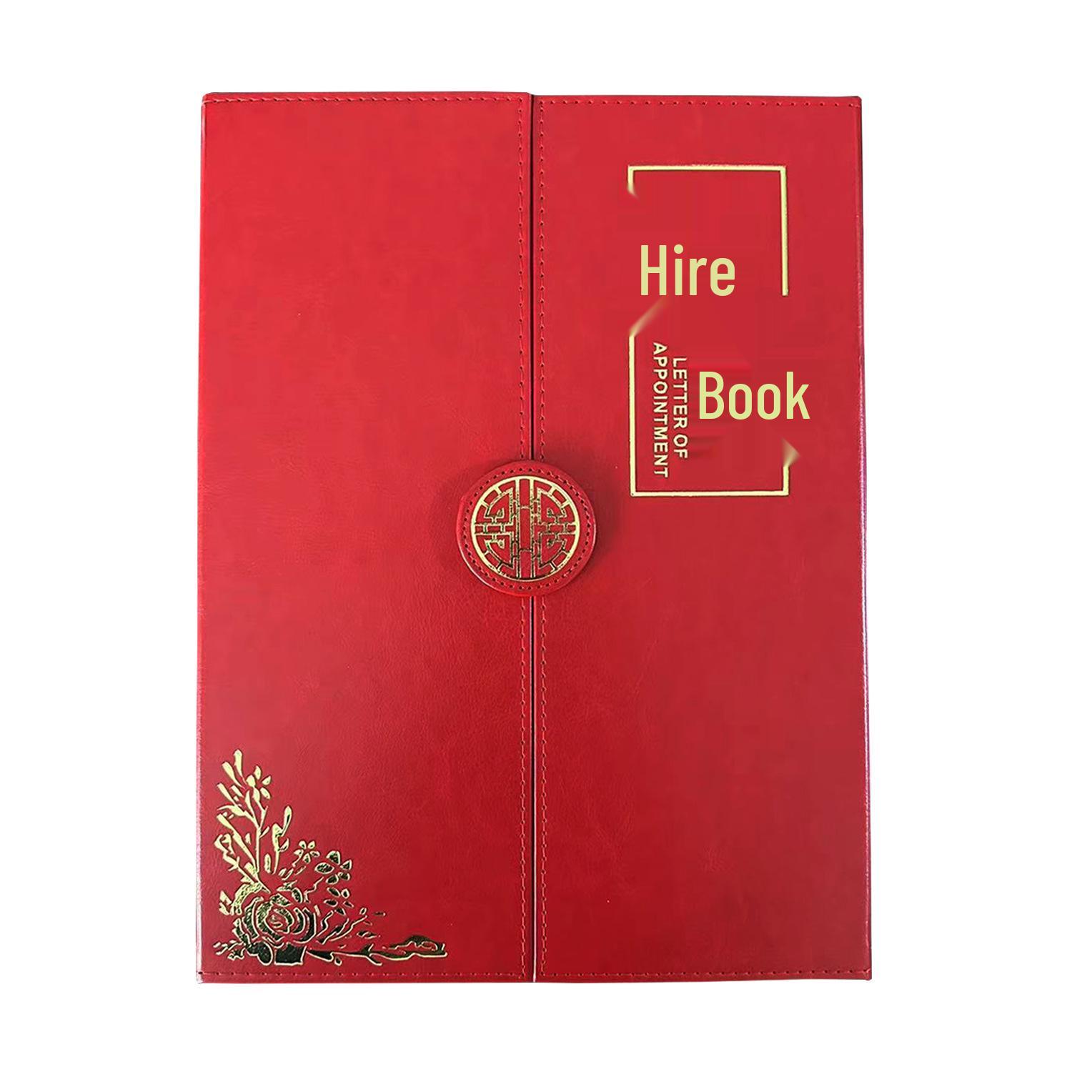 A4 Tri-Fold Leather Honor Certificate with Magnetic Buckle for Outstanding Employee Award