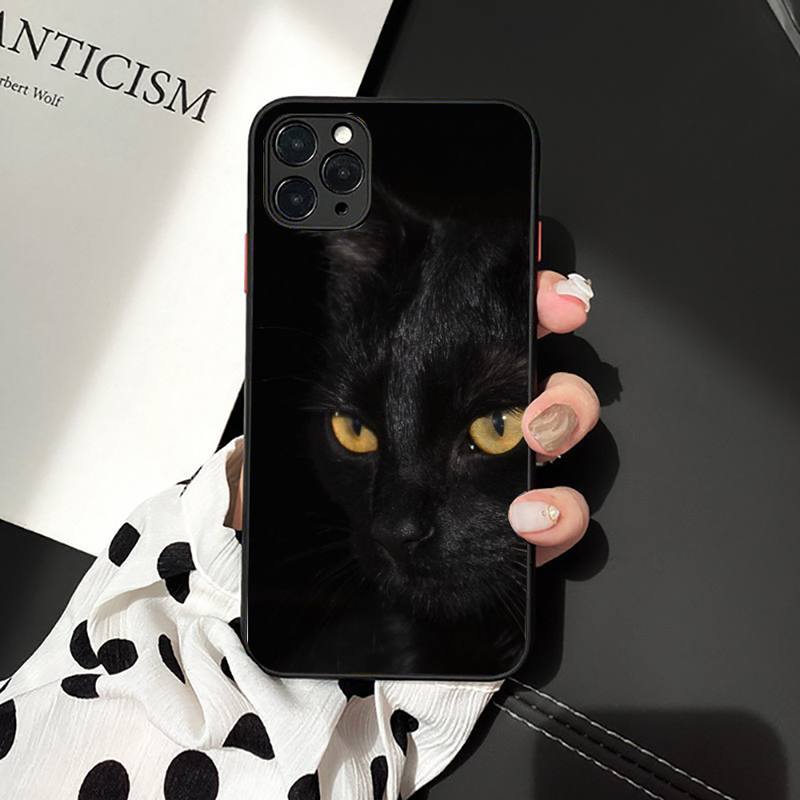 Black Cat Staring Eye On Phone Case for iPhone 11 12 13 mini pro XS MAX 8 7 6 6S Plus X 5S SE 2020 XR case