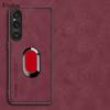 Para Sony Xperia 1 V 10 V Funda de Teléfono de Cuero de Oveja con Soporte de Anillo Magnético Para Xperia 1 V 10 V Cubierta Trasera con Protección de Lente