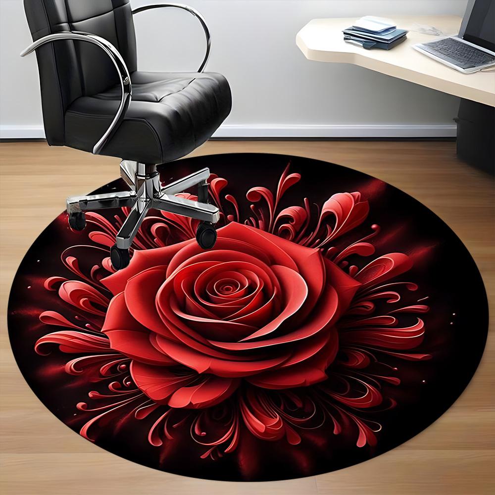 1pc Rose Chair Carpet for Office - Durable, Ideal for Chair Mats, Stylish & Functional Decorative Rug yy260203003