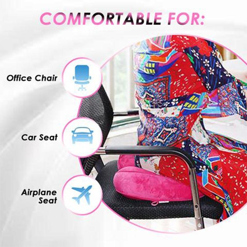 New Dual Comfort Orthopedic Cushion Pelvis Pillow Lift Hips Up Seat Cushion Multifunction Plush Cushion Latex Granules Memory Foam Folding Pad