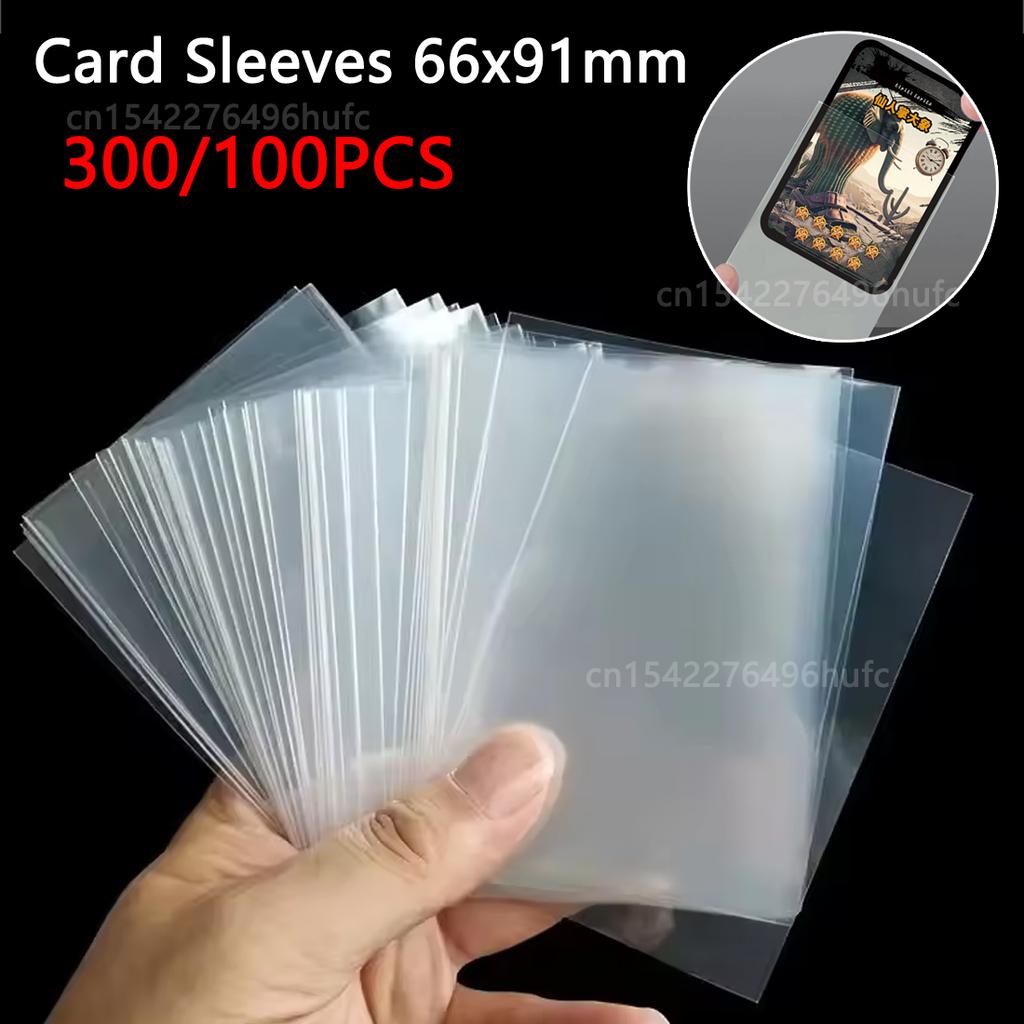 300/100Pcs 66X91Mm Card Sleeve Game Card Sleeve Protector For Italian Brainrot Collectible Cards Storage Trading Card Sleeves
