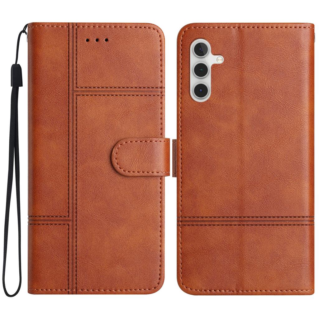 Für Samsung Galaxy S24 FE Hülle Brieftasche Rindsleder Textur Leder Handyhülle