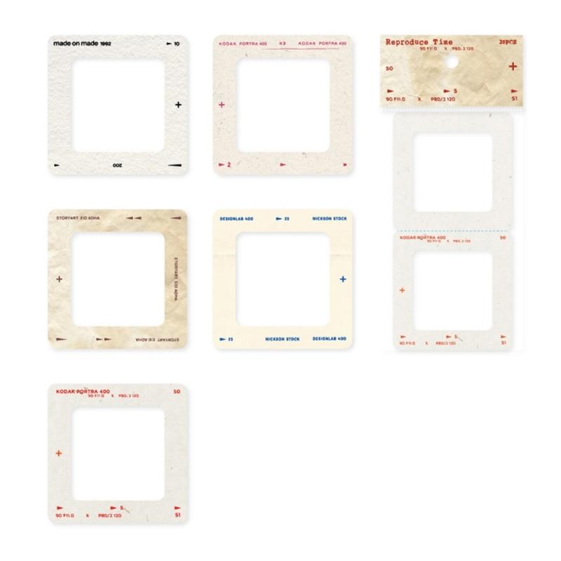 

20 Sheets Decorative Sticker Frame Sticker Adhesive Photo Frame Sticker Reproduction Time Film Sticker